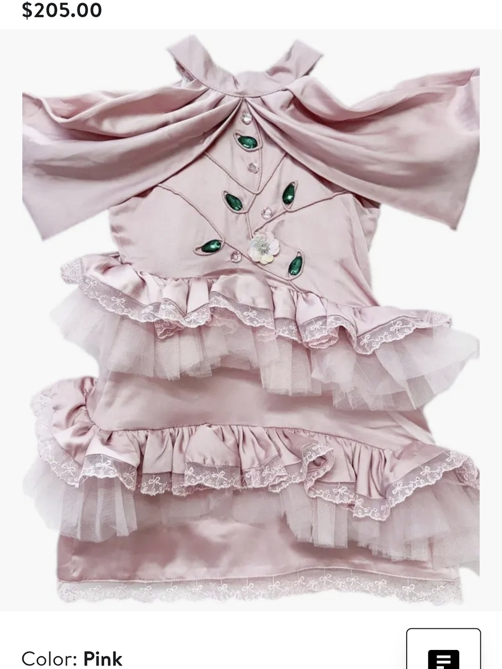 Brand New Petite Maison Pink Ruffle Princess Kids Costume Dress 5t